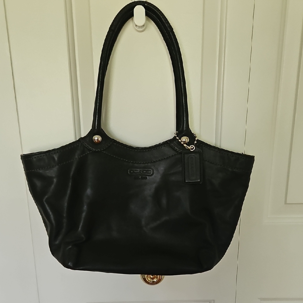 Coach Black Pebbled Leather Tote